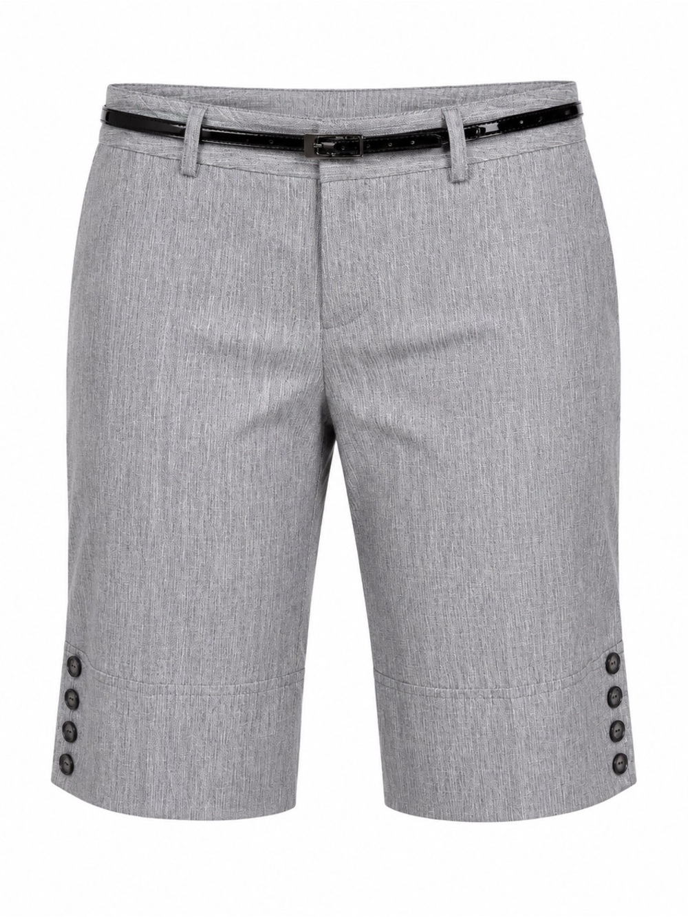 Bwear Gray Bermuda Shorts with Decorative Buttons
